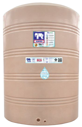 ถังเก็บน้ำบนดินPE จัมโบ้ Eco Elixir ขนาด 5000 ลิตร รุ่น JGNX5000S/T ป้องกันตะไคร่น้ำ **แถมลูกลอยฟรี**
