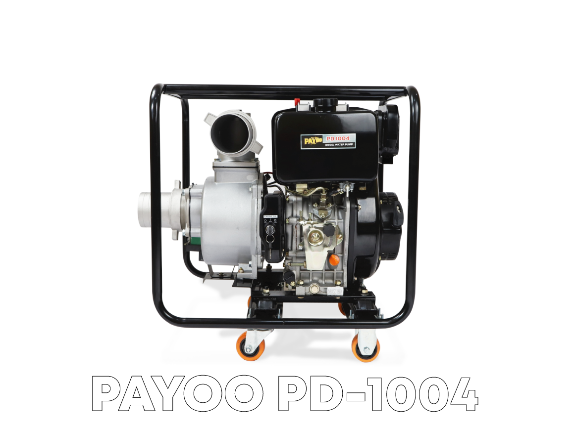 เครื่องสูบน้ำดีเซลขนาด10 แรงม้า ยี่ห้อพายุรุ่นPD1004