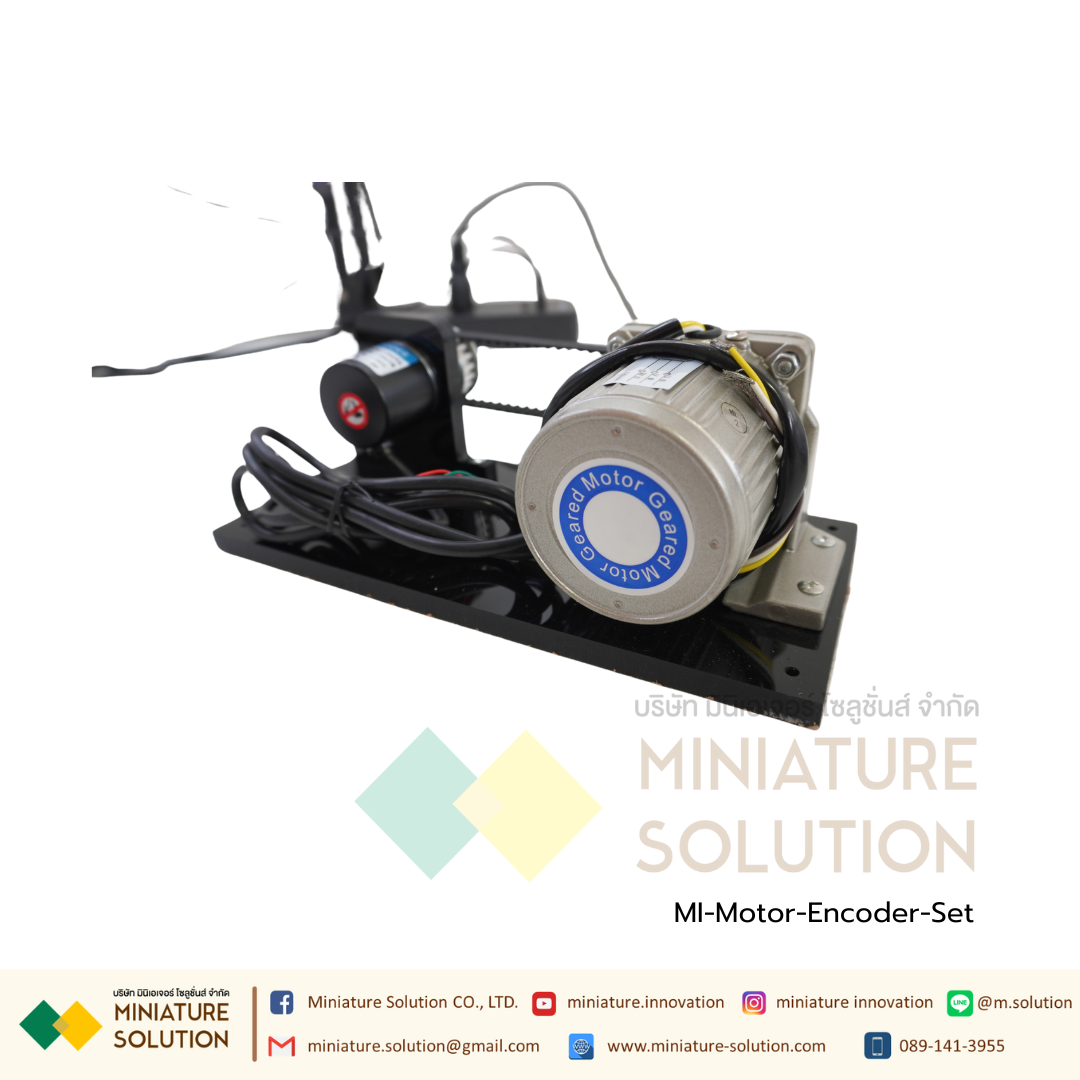 ชุดมอเตอร์ 220VAC 3 เฟส พร้อม Encoder สายพาน 3IK15A-S สำหรับทดสอบ INVERTER ชุดฝึก