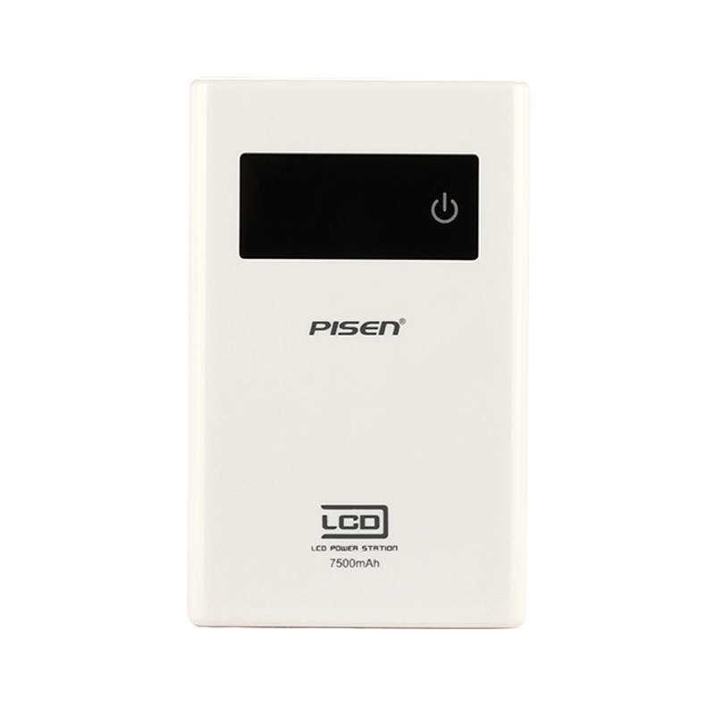 PISEN แบตสำรองแท้ 7,500 mAh พาวเวอร์แบงค์ LCD Power Station รุ่น TS-D110 จอ LCD แสดงผล ชาร์จเร็ว 2.4A สวิตซ์ทัชกรีน Dual USB คู่ 5V-2A เก็บประจุเต็มที่ได้ยาวนาน พกพาสะดวก ฟรี!! สาย Micro USB - สีขาว