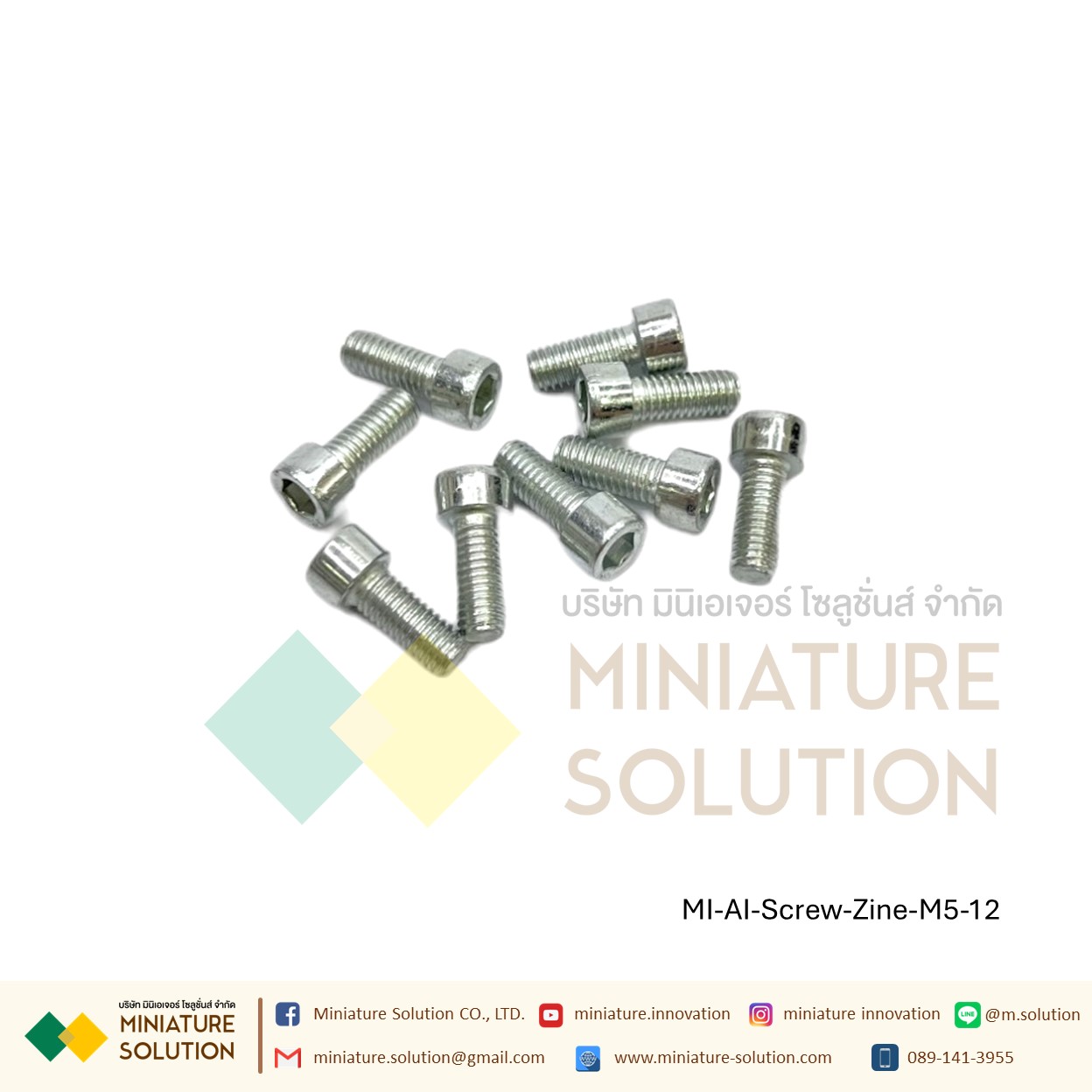 น็อตหัวจมชุบขาว Zinc Socket Head Cap Screw โบลท์หัวจมหกเหลี่ยม ชุบสังกะสี สำหรับสำหรับยึดงานอลูมิเนียมโปรไฟล์ (ขนาด M4*/M5*/M6*/M8*8/10/12/16/20/25 )