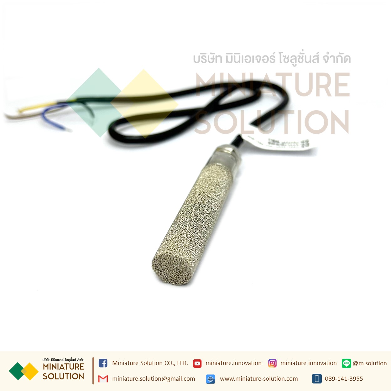 Temperature and humidity sensor transmitter RS485 mini Prob (หัว Stainless ไม่มีเกลียว)