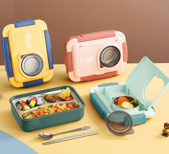 กล่องข้าวสแตนเลส,กล่องใส่อาหาร,กล่องข้าวสแตนเลสพร้อมช้อนตะเกียบ,สกรีนโลโก้