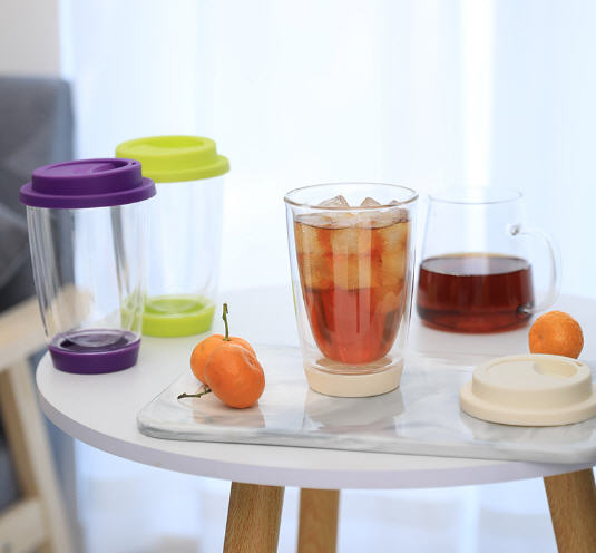 แก้วกาแฟ,แก้ว2ชั้น,แก้วใส,แก้วสองชั้น350ml,แก้วฝาปิดซิลิโคน