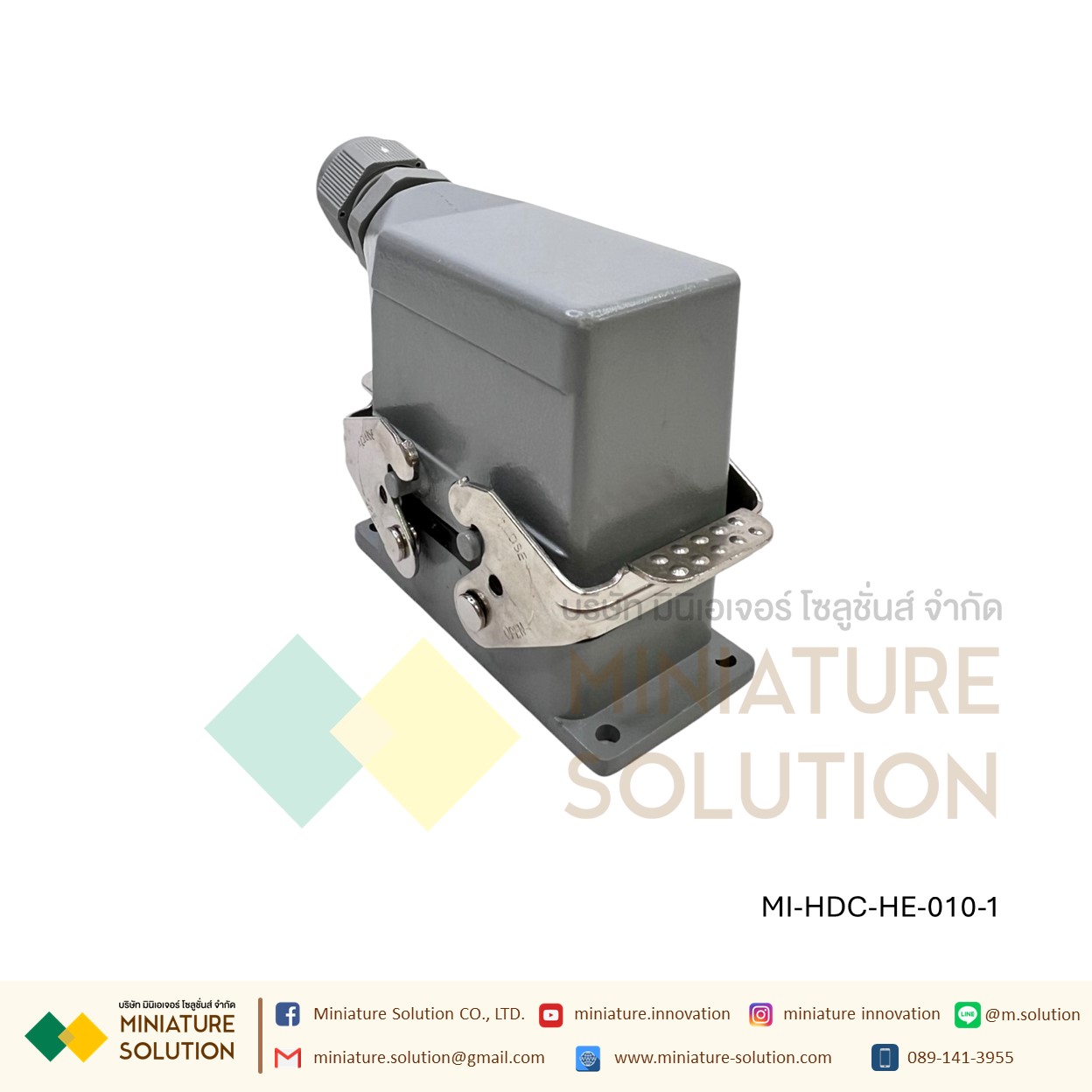 ปลั๊กเชื่อมต่อใช้สำหรับงานหนัก Heavy Duty Connectors Power แบบขันสกรู 16A 500V HDC-HE-4/6/10/16/20/24/32/48 Core กันน้ำ