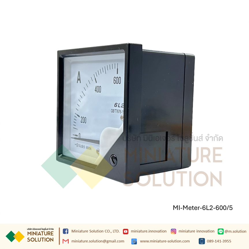 อนาล็อก AC Volt Amp Hz Meter วัดกระแสไฟฟ้า แบบเข็ม มาตรวัดแอมมิเตอร์ โวล์ลมิเตอร์ รุ่น 6L2 80X80 (Amp 6L2-600/5)