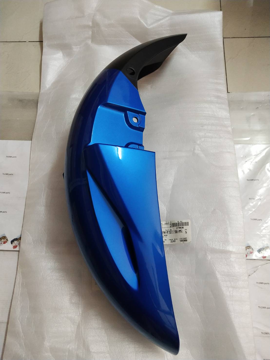 บังโคลนหน้าสีน้ำเงิน สำหรับรุ่น X-1 อะไหล่แท้ YAMAHA 5YW-F1511-00-P5