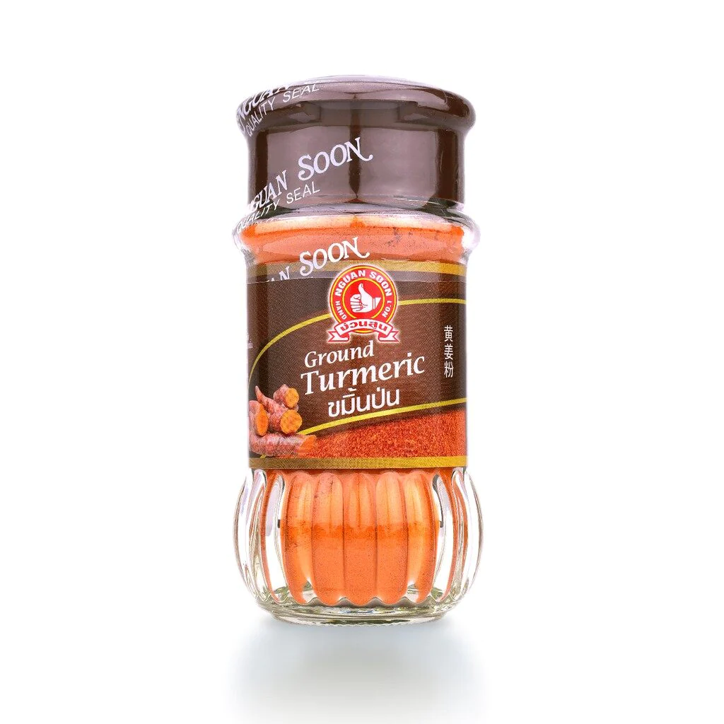 ผงขมิ้น ตรามือ ขวดแก้ว 50 กรัม Ground Turmeric 50 g. (05-3632)