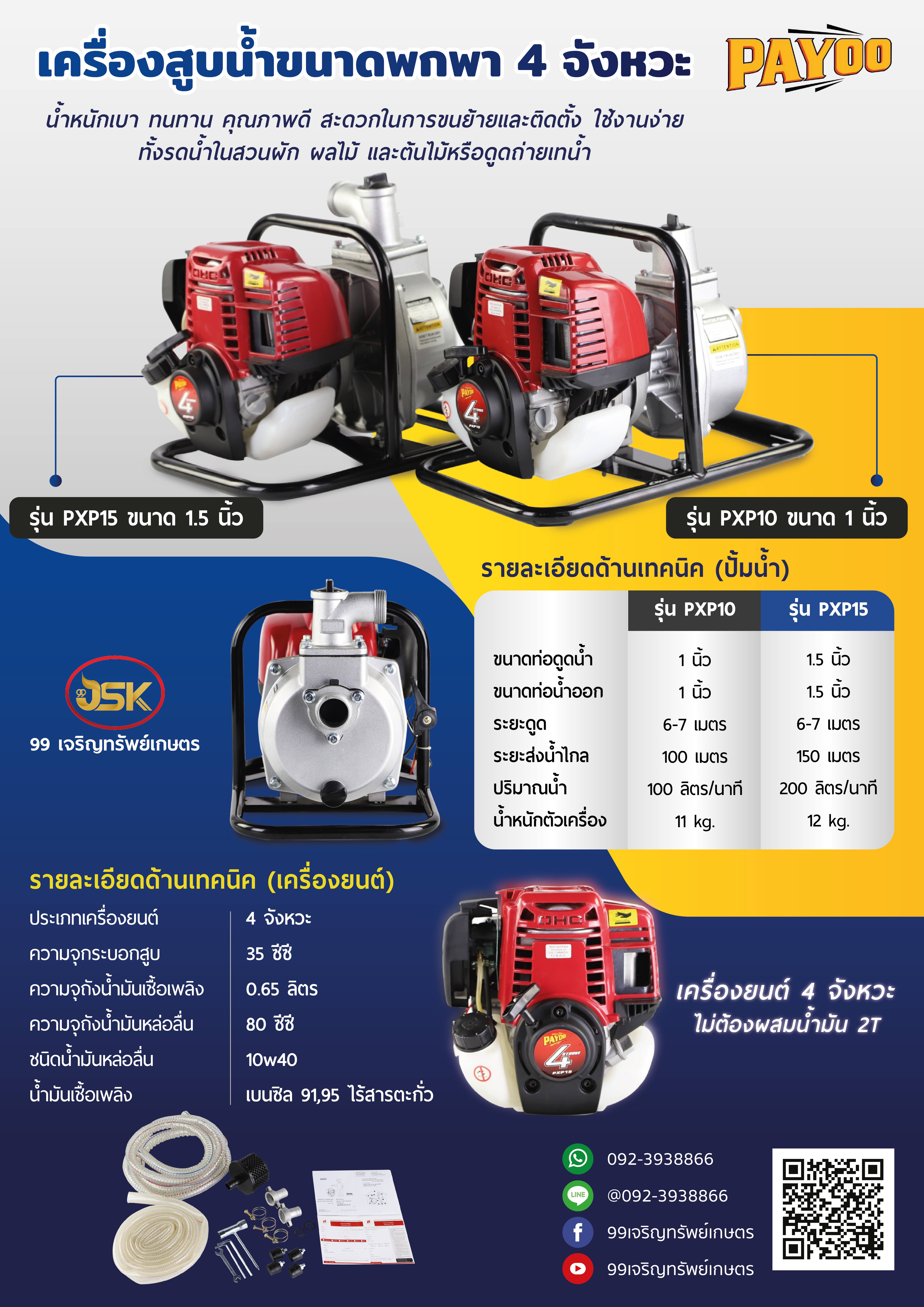 เครื่องสูบน้ำพายุ 4จังหวะ ขนาดพกพา