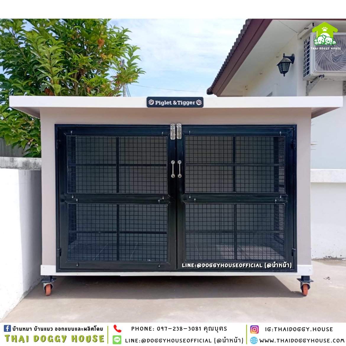 บ้านหมา ติดพัดลม แบบบ้าน 𝑩𝒐𝒙 𝒔𝒕𝒚𝒍𝒆