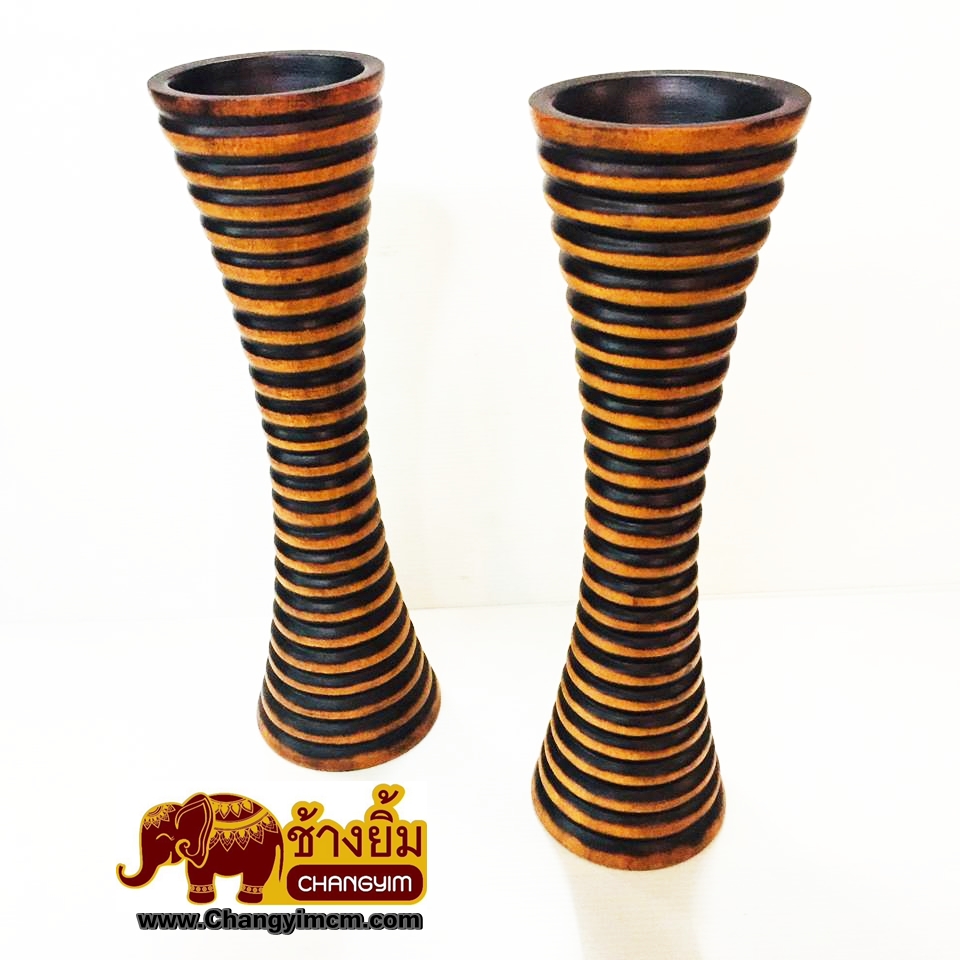 แจกันขูดข้างใหญ่ สูง 14 นิ้ว ( ทรงเว้า )