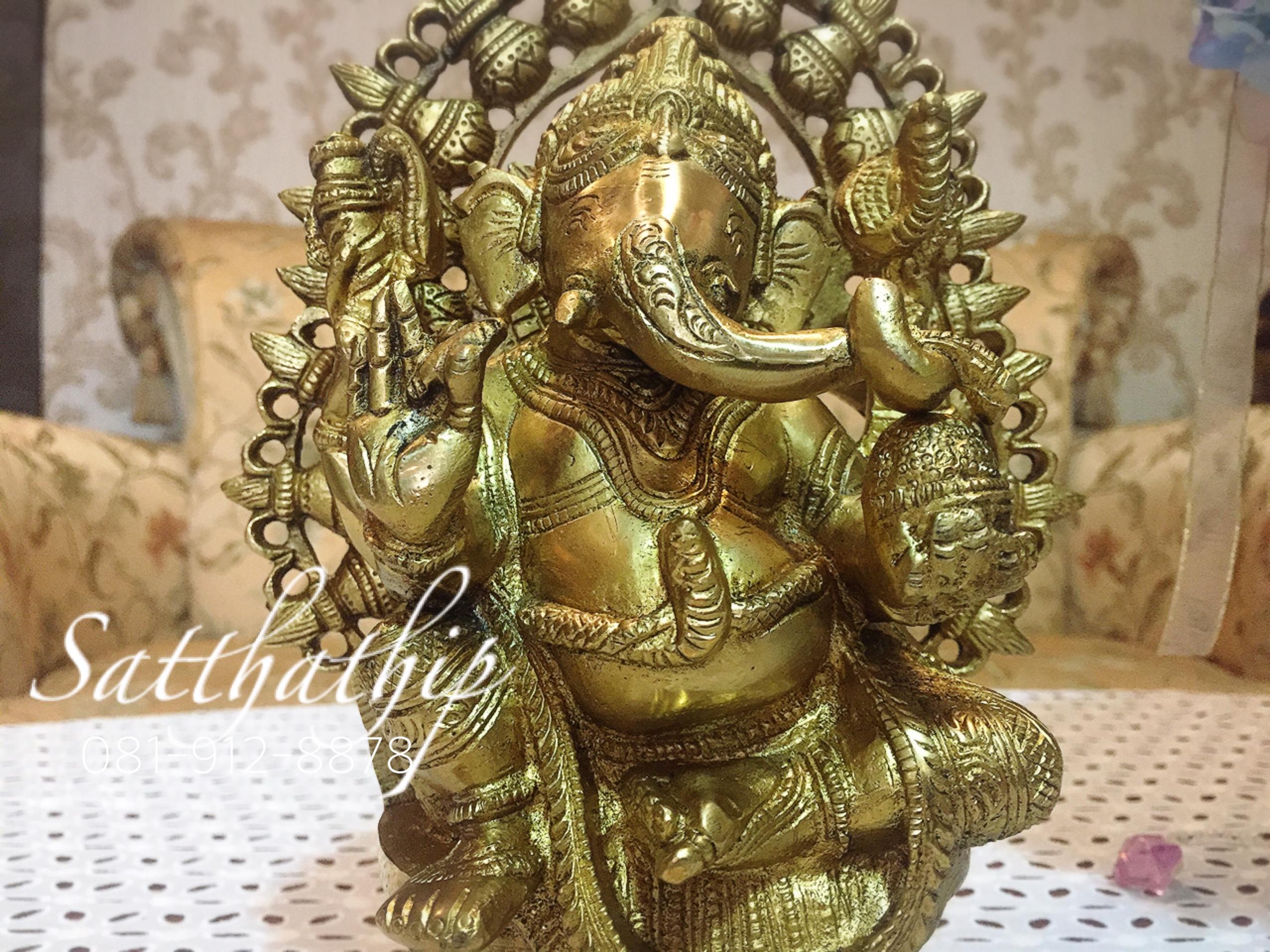 พระพิฆเนศปางพระรีนาโมจัน คณปติ (ทองเหลือง) ผลิตและนำเข้าจากอินเดีย - Ganesha: Lord of Success