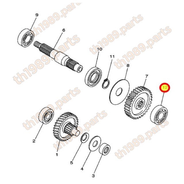 (1ชิ้น) 93306-203YY ลูกปืน ใส่ที่ แกนคลัทช์ , แกนเพลาล้อหลัง MIO , NOUVO , FINO คาร์บู , FINO คาร์บูเกจ์แยก อะไหล่แท้ YAMAHA