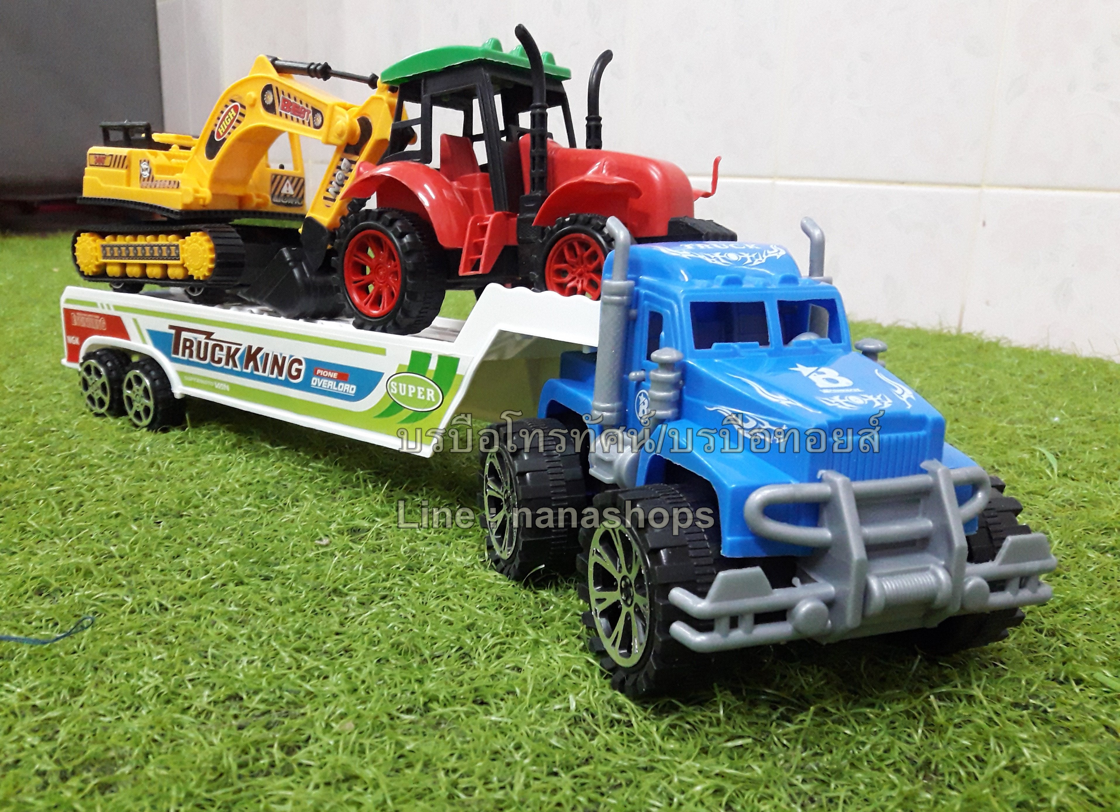 รถเทเลอร์พ่วงแม็คโคร(ก่อสร้าง)2คัน รถดั้ม โม่ปูน รถขนรถ รถพ่วง