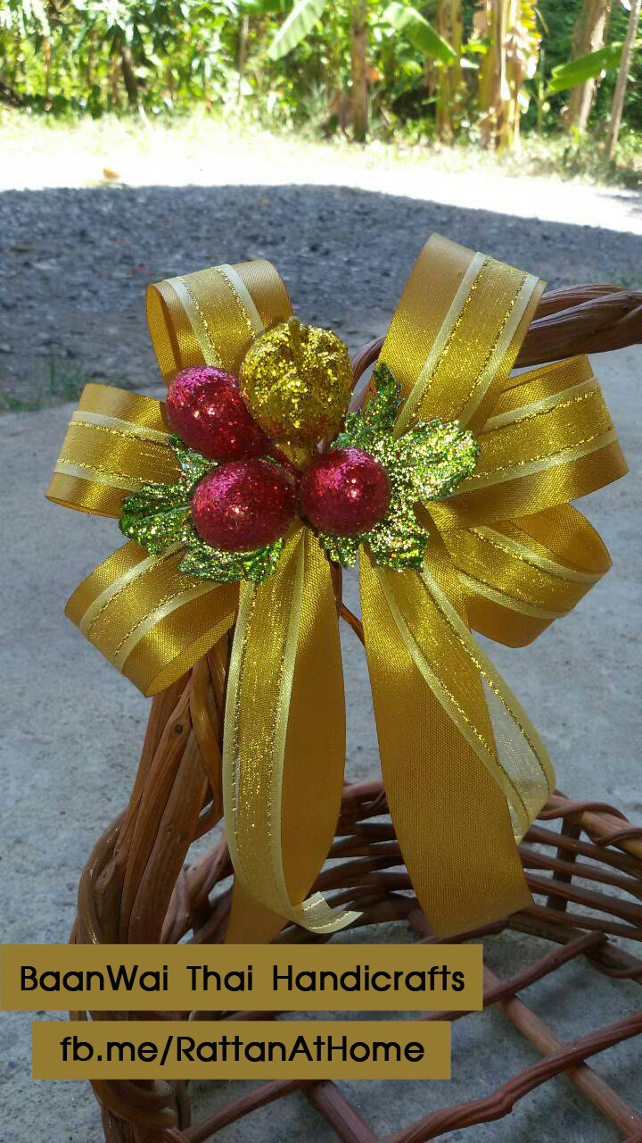 "งานตัวอย่าง" รับทำโบว์ติดกระเช้า โบว์ติดของชำร่วย โบว์ของขวัญ โบว์รางวัล โบว์ประกวด โบว์ติดรางวัล