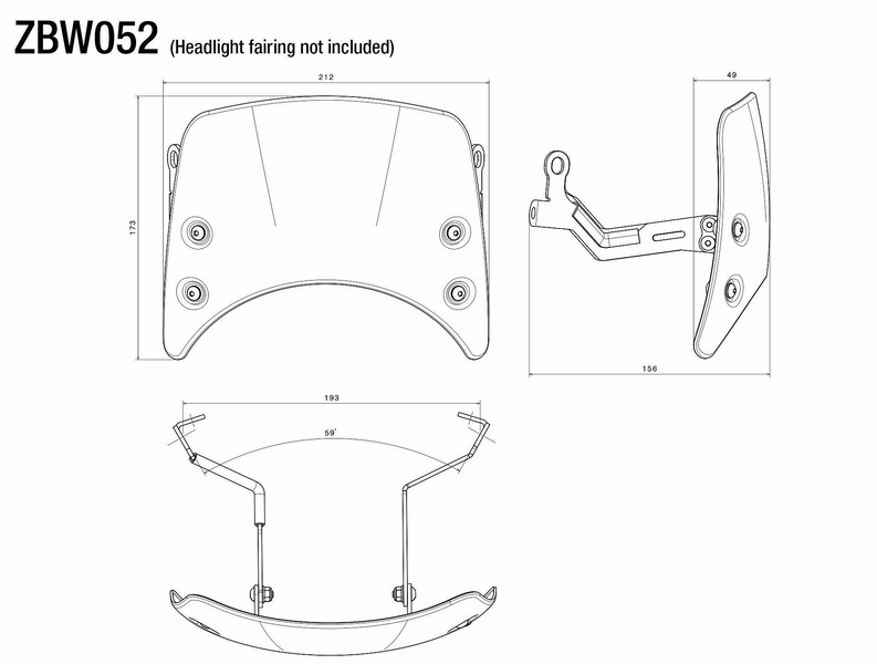 Rizoma - ชิวหน้าทรงต่ำ สีเงิน สำหรับ R9T 2014+ (Headlight Fairing)