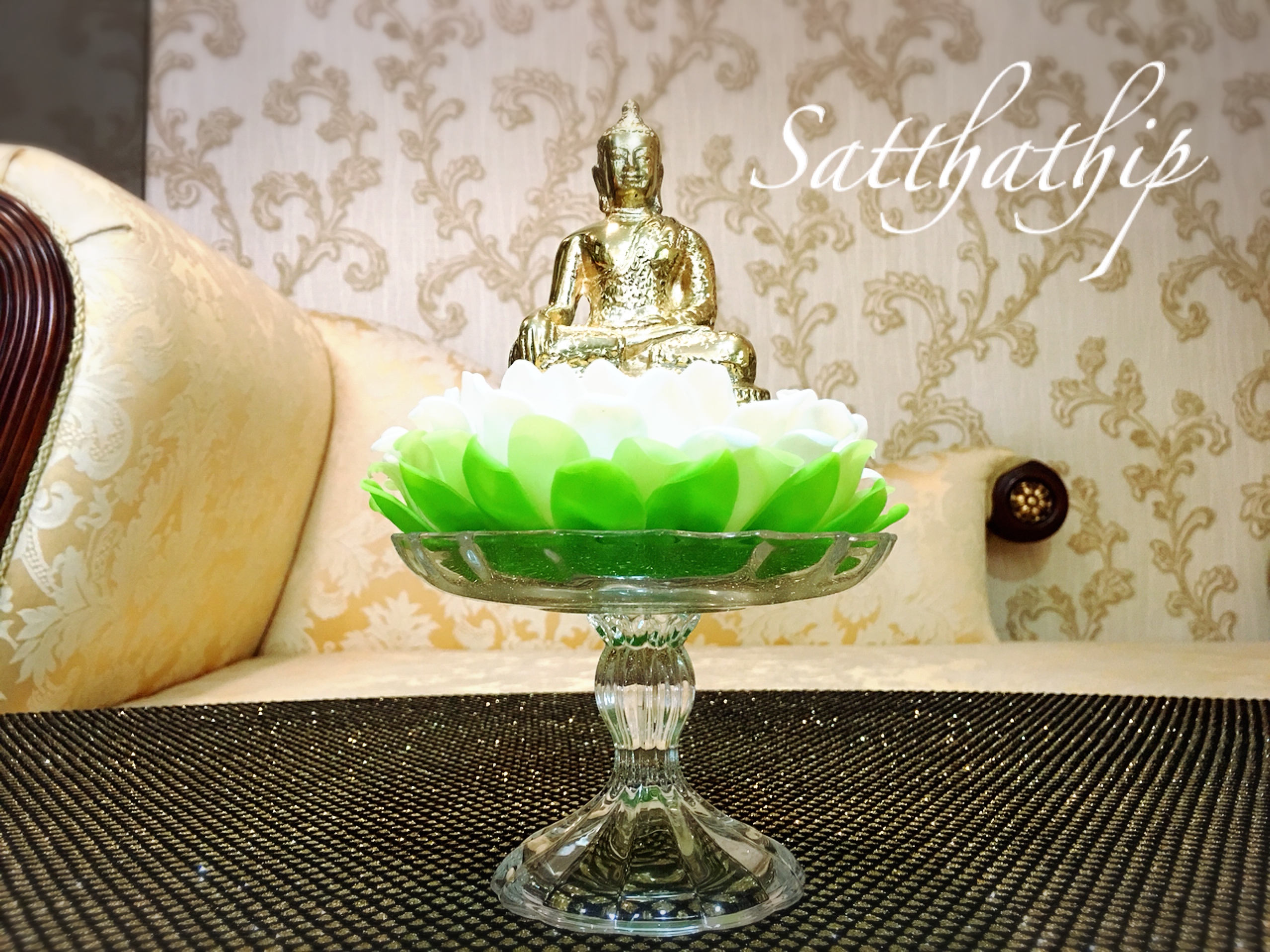 ถาดมะลิ ประดิษฐ์จากดิน/ ฐานรองพระ ประดิษฐ์จากดิน/ ถาดมะลิ-Lotus Tray