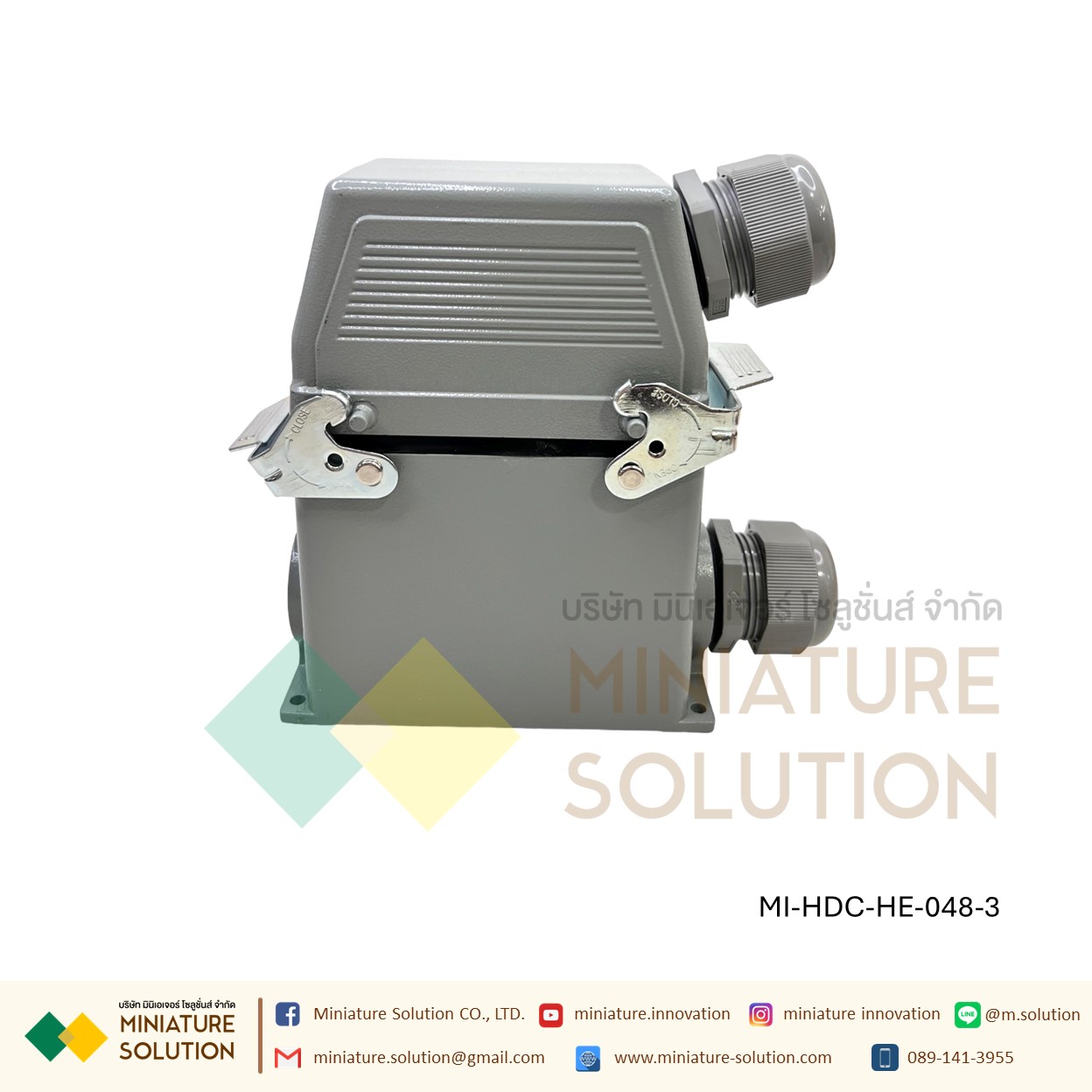 ปลั๊กเชื่อมต่อใช้สำหรับงานหนัก Heavy Duty Connectors Power แบบขันสกรู16A 500V HDC-HE-4/6/10/16/20/24/32/48 3 ช่อง