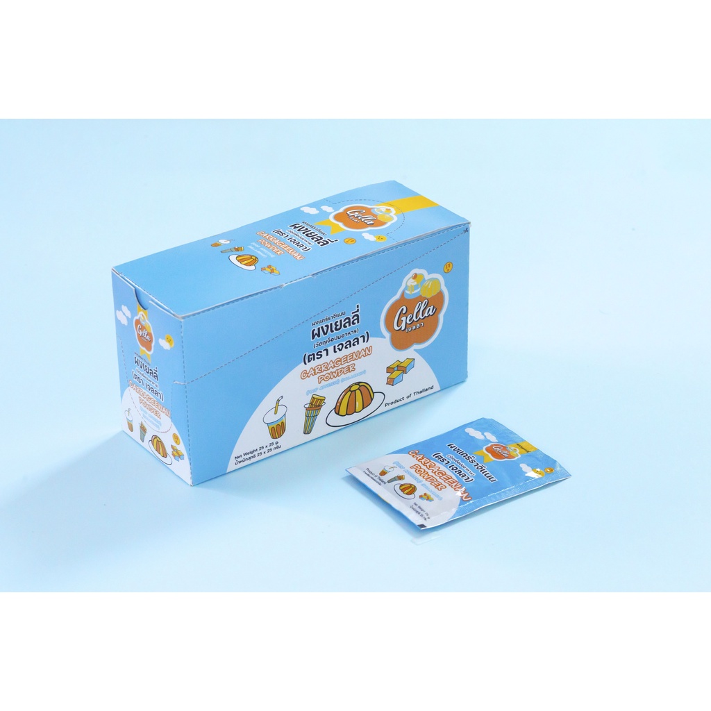 ยกกล่อง 25ซอง แคร์ราจีแนน ผงเยลลี่ ตรา Gella