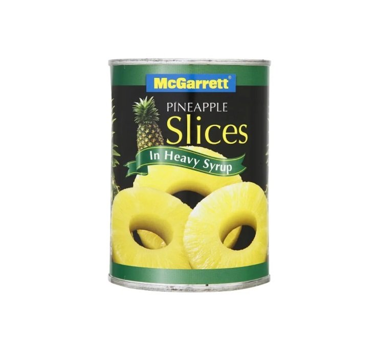 สับปะรดแว่นในน้ำเชื่อม ตรา แม็กกาแรต McGarrett Sliced Pineapple in light Syrup 567 g. (07-0114)