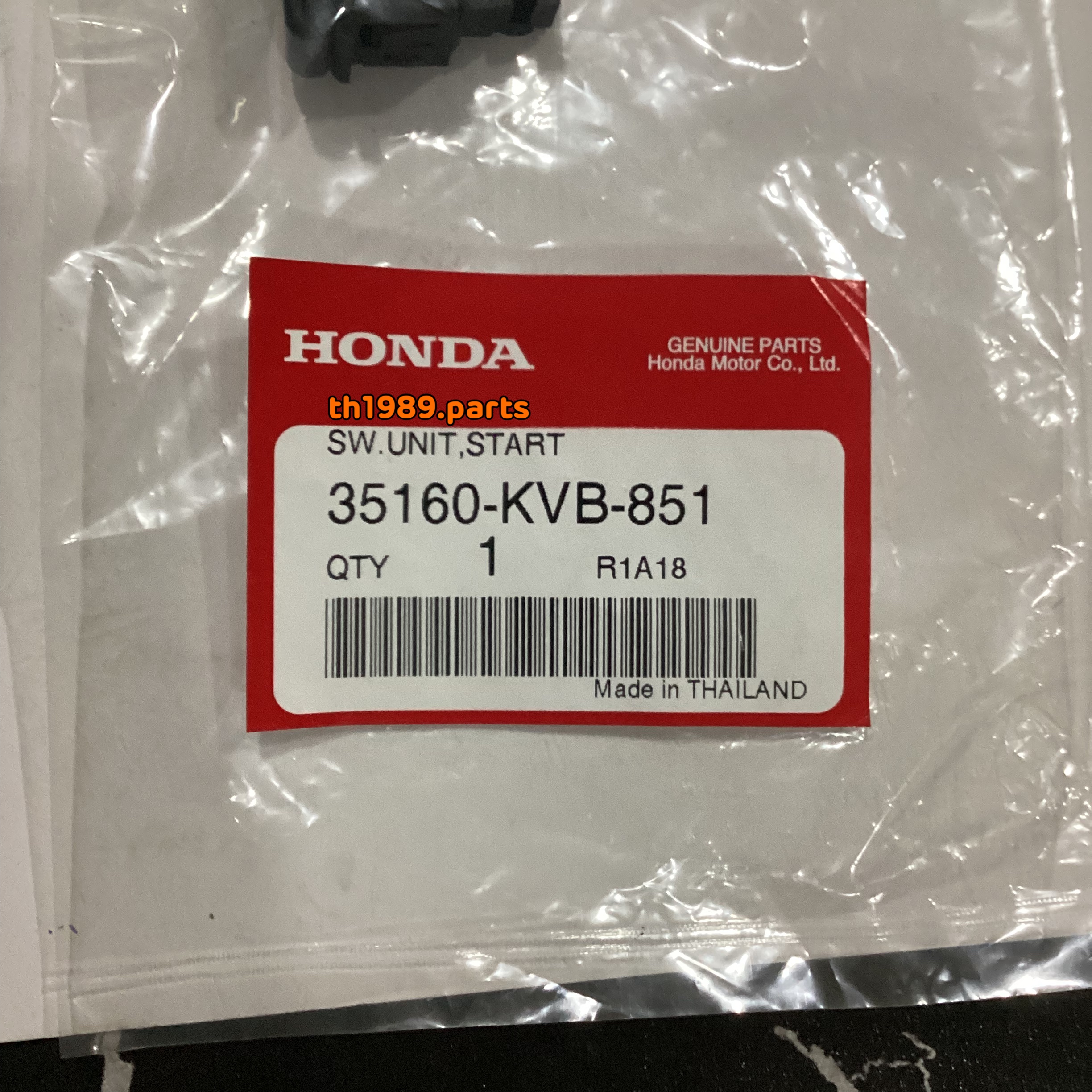 35160-KVB-851 ชุดสวิทช์สตาร์ท WAVE125X 2007 , CLICK110I 2008 , AIRBLADEi 2008-2009 , ICON 2007-2008 อะไหล่แท้ HONDA