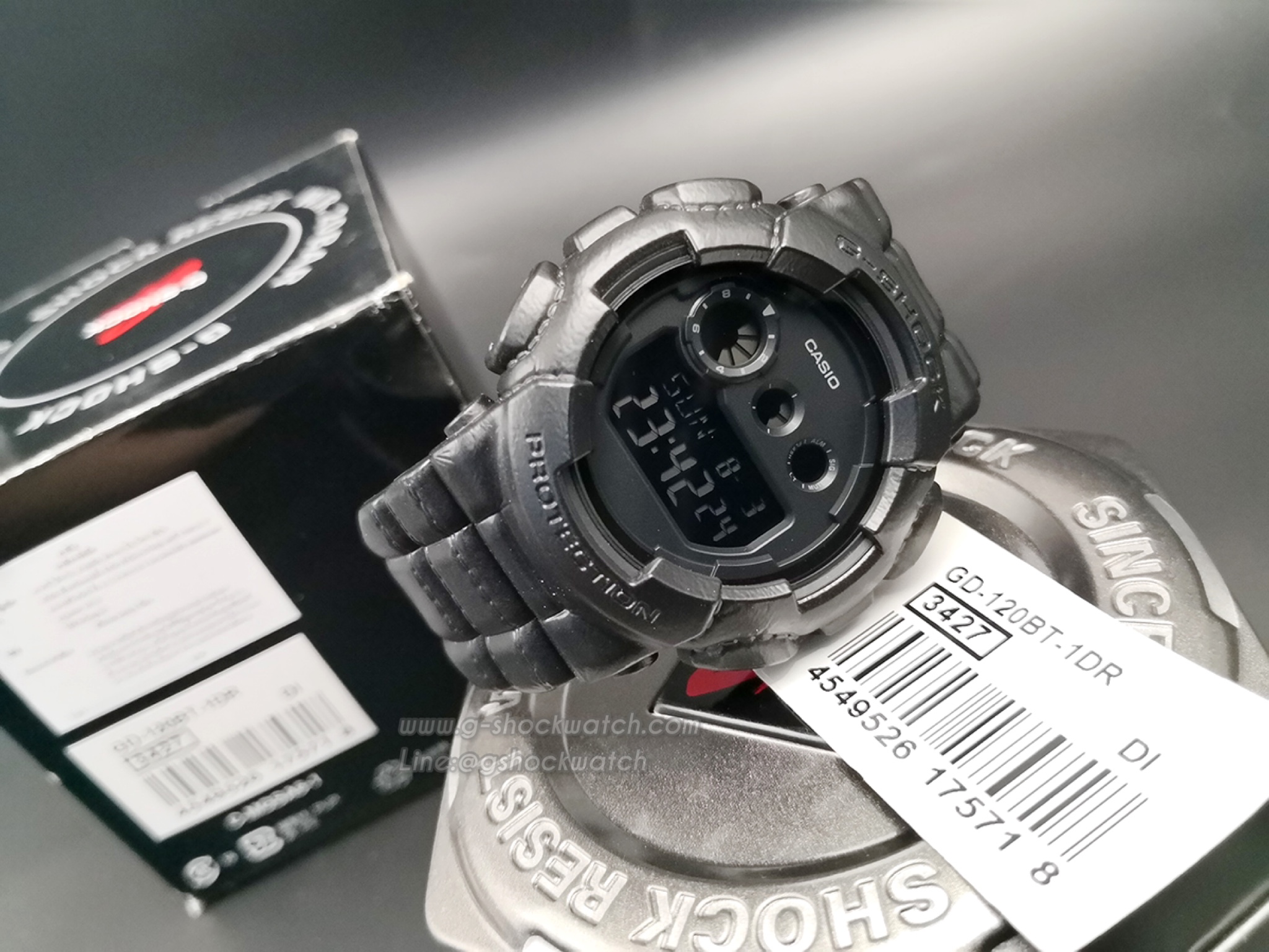 CASIO G-SHOCK นาฬิกาข้อมือ นาฬิกากันน้ำ นาฬิกาของแท้ ประกันศูนย์ CMG 1 ปี รุ่น GD-120BT-1D