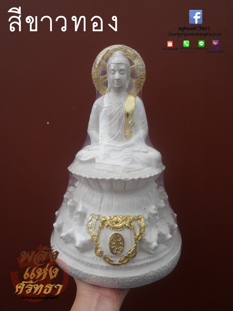 พระปางสมาธิ ด้านหลังธรรมจักร พระพุทธรูป พระพุทธเจ้าตรัสรู้ หน้าตัก 5 นิ้ว