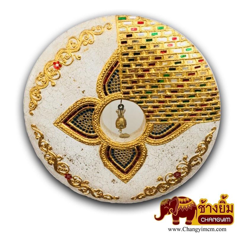 วงกลมแต่งลาย ขาว ( กว้าง 16 นิ้ว )