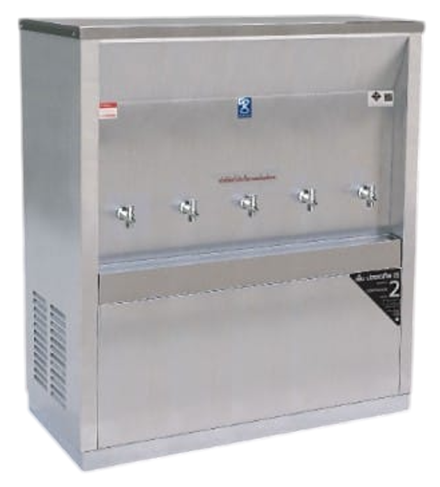 ตู้ทำน้ำเย็นสแตนเลส แบบต่อท่อ แผงร้อน รุ่น MC-5PW