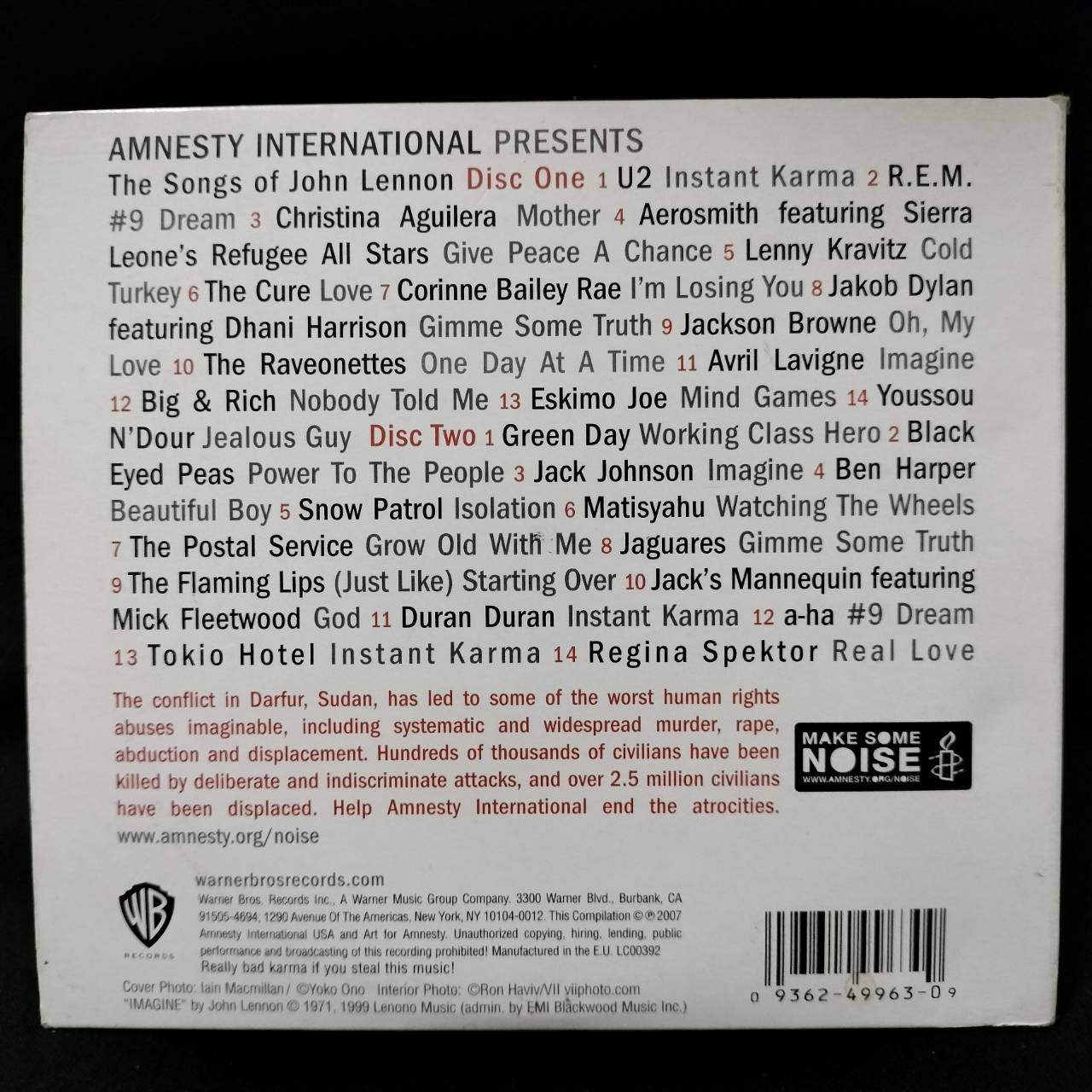 Various – Make Some Noise: The Amnesty International Campaign To Save Darfur / EU / 2CD / แผ่นดี