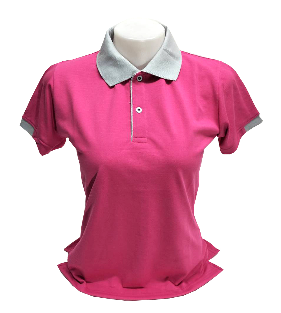 เสื้อโปโลหญิง สีชมพูเข้ม