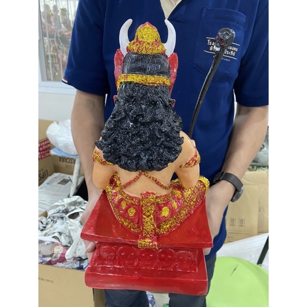 พญายม ท่านยม องค์ใหญ่ กว้าง7นิ้วครึ่ง ยาว7นิ้ว สูง16นิ้ว ยมบาล