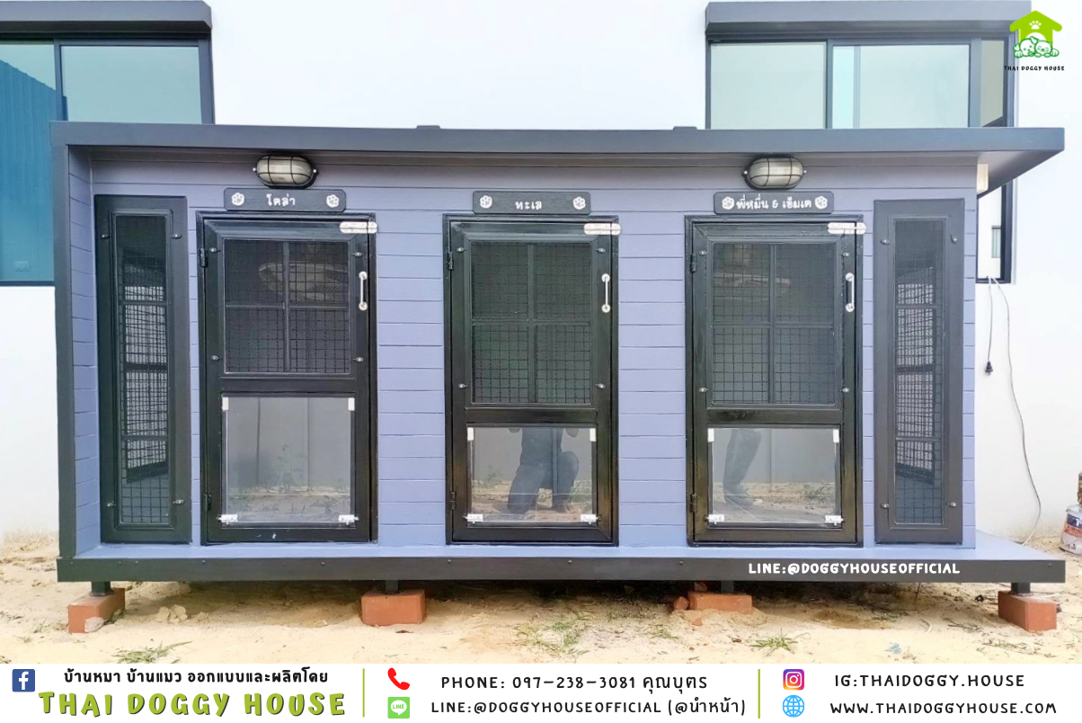 บ้านหมา หลังใหญ่ แบ่ง 𝟑 ห้อง แบบบ้าน 𝐁𝐎𝐗 𝐒𝐓𝐘𝐋𝐄