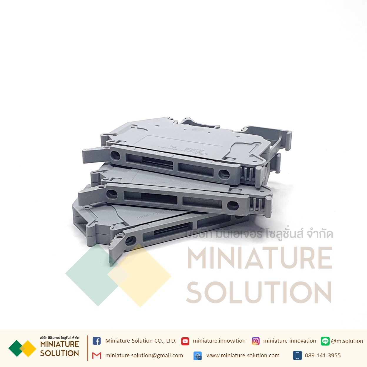 (ราคา ต่อชิ้น) เทอร์มินอลฟิวส์ แบบยึดร่างปีกนอก ฐานฟิวส์ 1P ขนาด 5x20มิล 6.3A หนา 8.20มิล Din Rail Fuse Terminal Blocks Gray UK5-HESI (UK5-HESI)