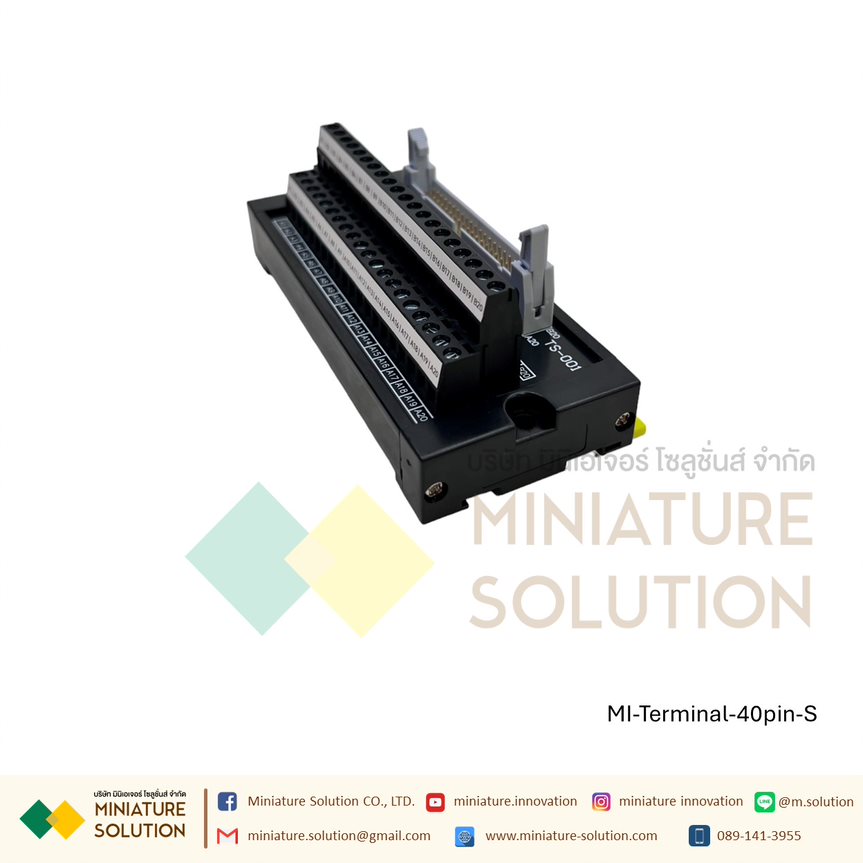 Mitsubishi Q/L/R 40-pin I/O signal PLC terminal block module สาย CONNECTOR ของ PLC การ์ด 32 I/O ได้หลายยี่ห้อ MITSUBISHI, OMRON, PANSONIC, DELTA, KEYENCE 40 PIN (Single terminal block) (screw type) TS-001 TZQBX