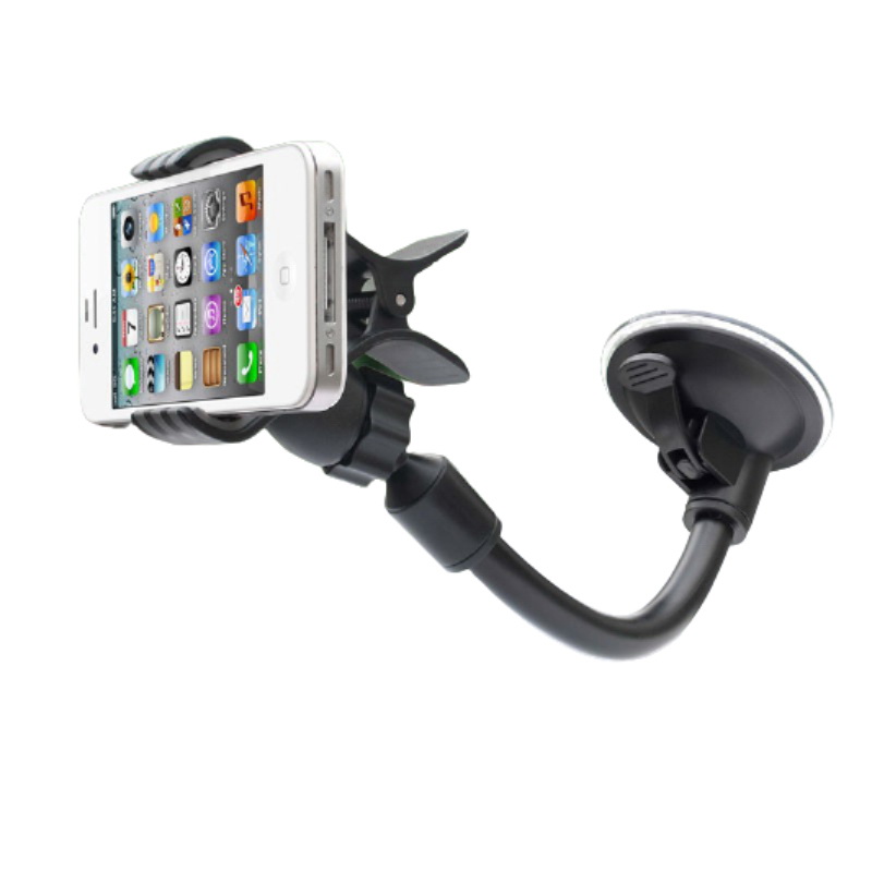 TOKAI แท่นวางมือถือติดกระจกรถยนต์ พร้อมฐานล็อค Car Holder รุ่น 1331 Suction Cup ก้านยาวหักโค้งตามใจ (สีดำ)