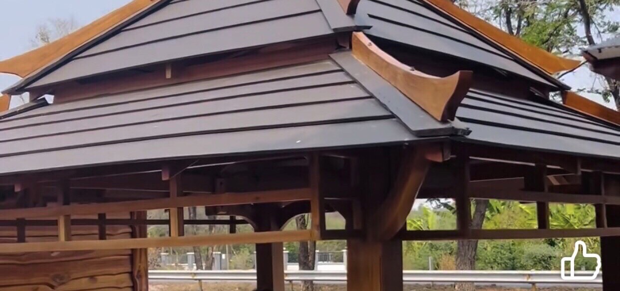 (รหัส JP-1) ศาลาไม้สัก”ทรงญี่ปุ่น” สีเงา ขนาด 2x2x3 ม.