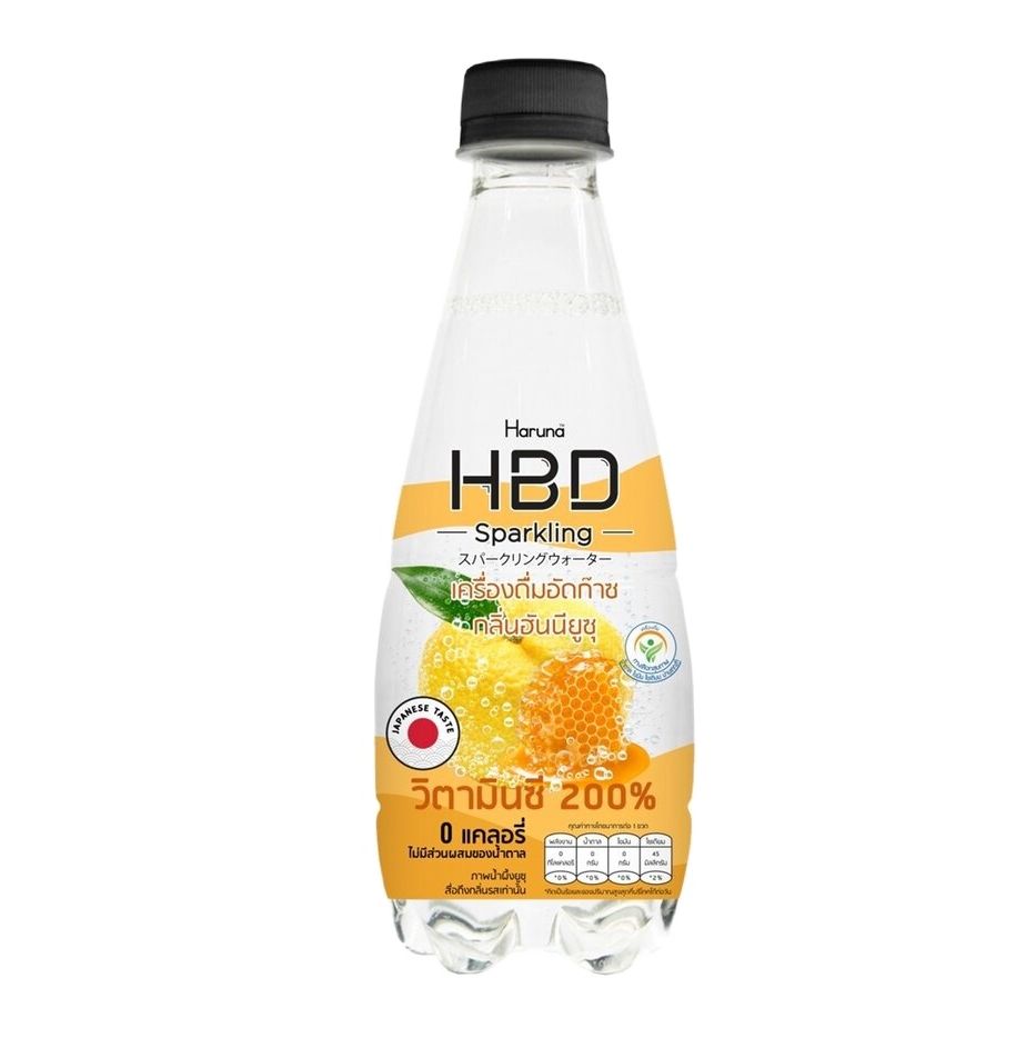 เครื่องดื่มอัดก๊าซ No Sugar Sparkling Honey Yuzu HBD 330 ml. (05-8789)
