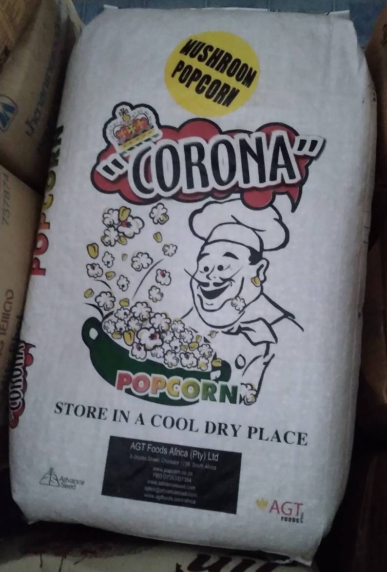 เมล็ดข้าวโพดป๊อปคอร์นมัชรูม Corona Mushroom Popcorn Kernels กระสอบ 22.5 KG. (08-0382-12)