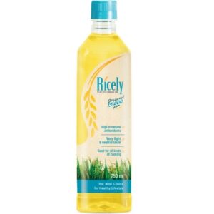 น้ำมันรำข้าว โอรีซานอล 100% ตราไรซ์ลี่ Ricely Rice Bran Oil 750 ml. (04-0177)