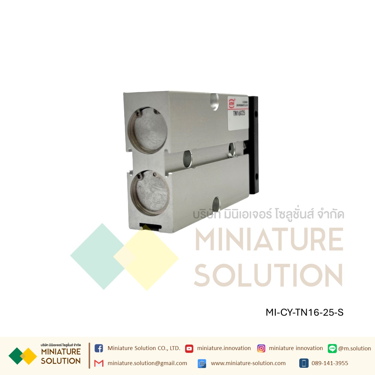 TN16 Series กระบอกสูบลมนิวเมติก 16 มม. กระบอกสูบเพลาคู่ pneumatic double rod double shaft cylinder M5X0.8 ก้านสูบคู่