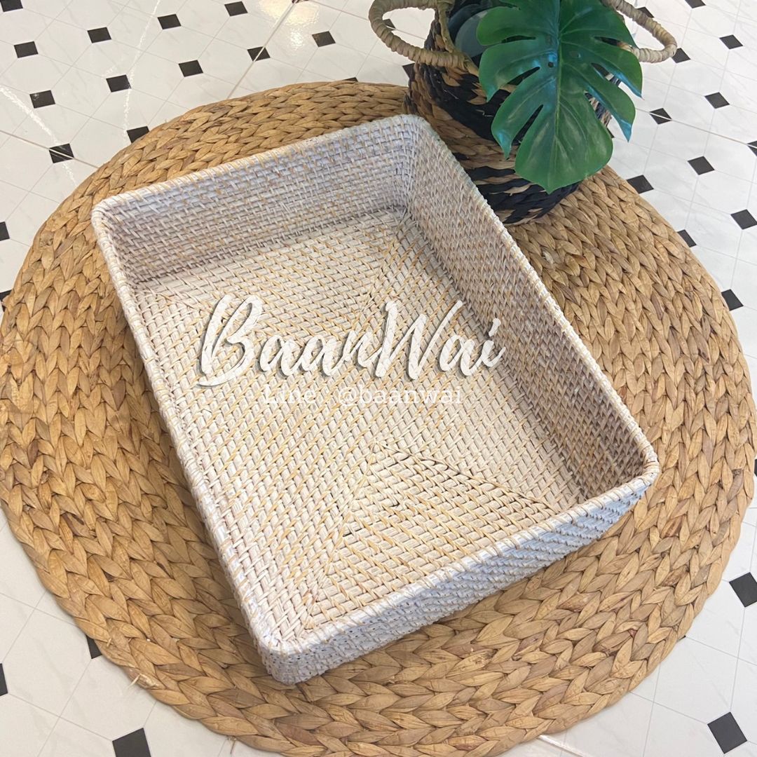 กล่องหวาย กล่องหวายสาน ลิ้นชักหวาย กล่องสานสีมุก