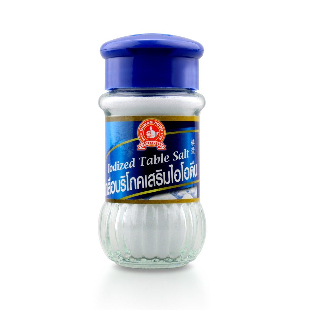 เกลือป่นขวดแก้ว ตรามือ 90 กรัม No.1 Hand Brand Table Salt 90 g. (05-2202)