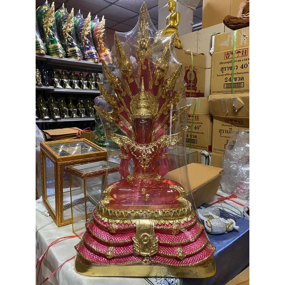 พระเเก้วนาคปรก ประจำวัน องค์ใหญ่ กว้าง14นิ้ว สูง 25นิ้ว สีประจำวันเกิด