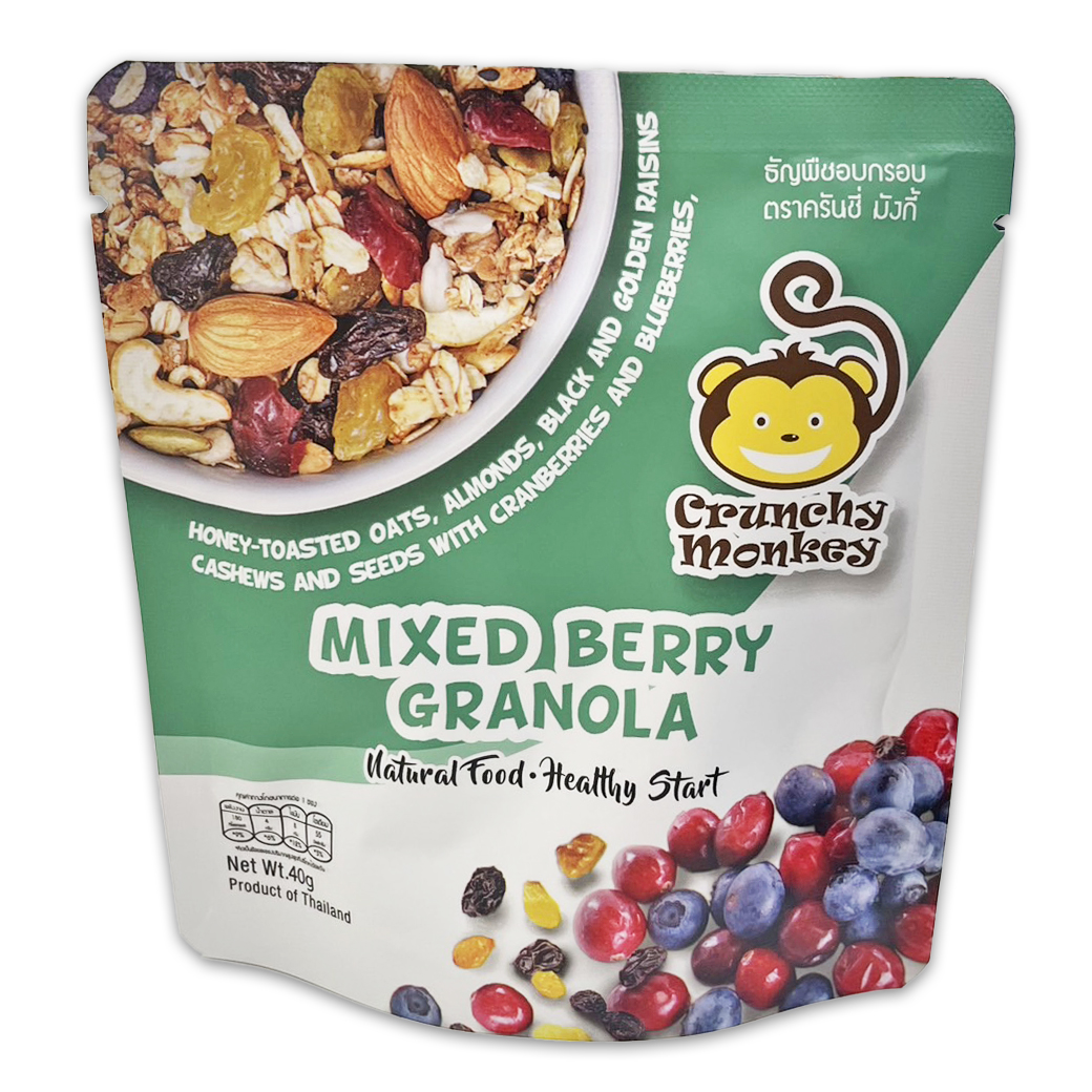 Crunchy Monkey Mixed Berry Granola ครั๊นชี่ มังกี้ กราโนล่ามิกซ์เบอรี 40 g. (05-8924)