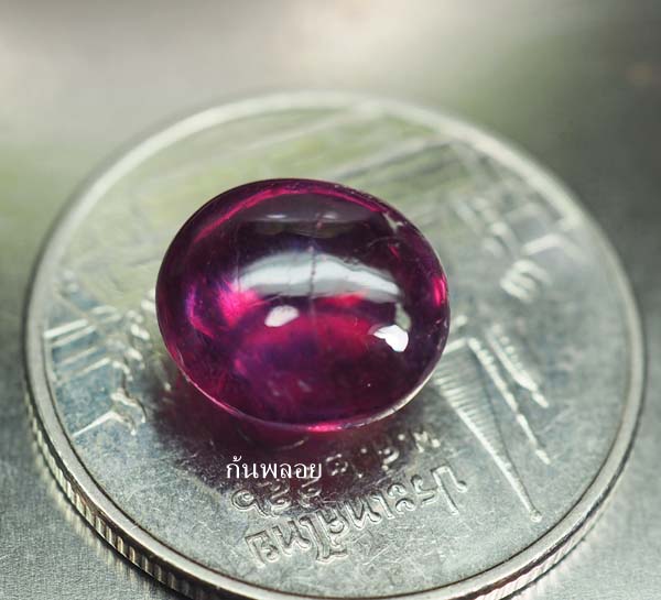 ทับทิมสีม่วงชมพูสวย 4.20 กะรัตหลังเบี้ย