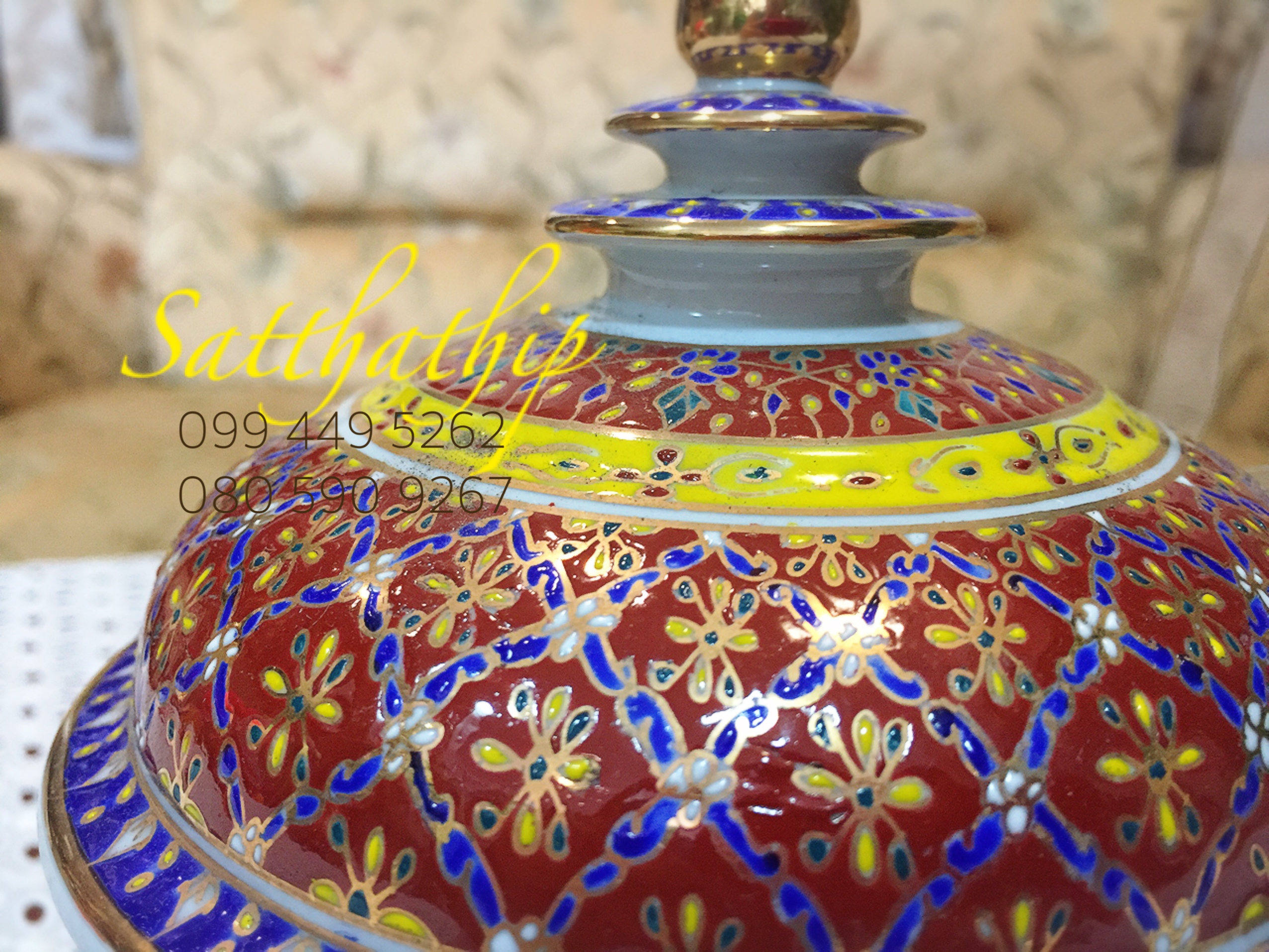 โกศอัฐิ เบญจรงค์ - โถ เบญจรงค์ - โถบรรจุอัฐิ