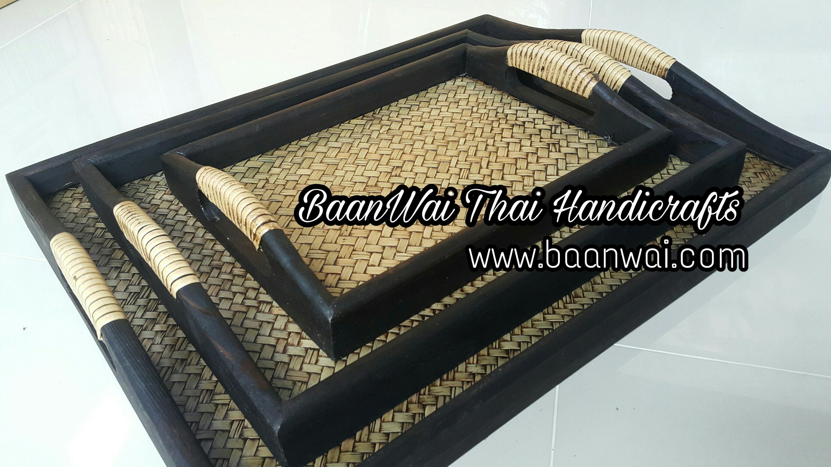 ถาดไม้ไผ่สาน ถาดไม้สาน มี 4 Size (Size S - 8*11 นิ้ว)