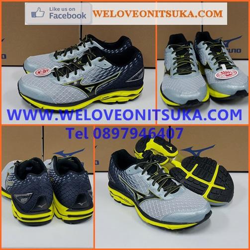 รองเท้าวิ่ง Mizuno Wave Rider 19 สีเทาเงินไล่ดำ สำหรับหน้าเท้ากว้าง รองเท้าวิ่งออกกำลังกาย ยอดนิยม สีสวย นุ่มใส่สบายเท้า เบา น่าใช้ J1GC160409