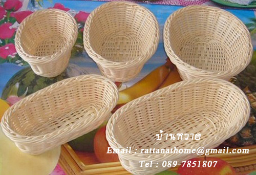 ถาดหวายเทียม ถาดหวายทรงรี ถาดหวายใส่ขนมปัง